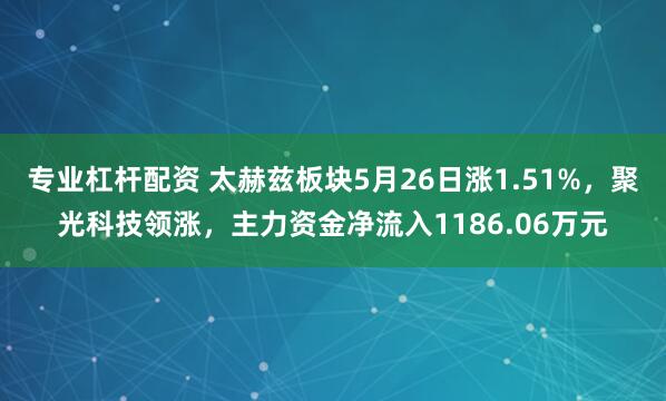 专业杠杆配资 太赫兹板块5月26日涨1.51%，聚光科技领涨，主力资金净流入1186.06万元